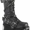 Demonia Shoes TRASHVILLE-250 Black Vegan Leather Platform Boots