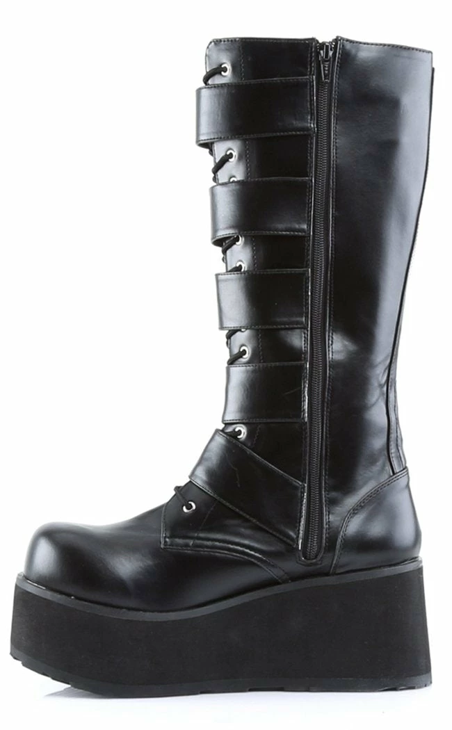 Demonia TRASHVILLE-518 Black Vegan Leather Platform Knee High Boots (Au Stock) Shoes 7 Demonia TRASHVILLE-518 Black Vegan Leather Platform Knee High Boots (Au Stock) Shoes