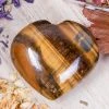 Crystals Tigers Eye Heart 2 Crystals Tigers Eye Heart