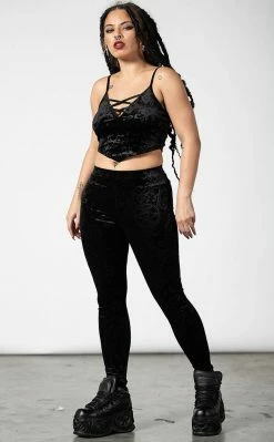 Killstar To Ashes Velvet Leggings Clothing