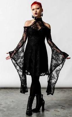 Killstar To Dust Kimono-Sleeve Dress Clothing