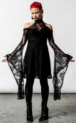Killstar To Dust Kimono-Sleeve Dress Clothing