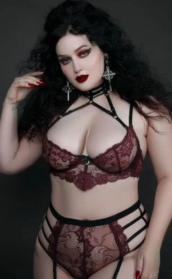 Killstar Clothing Tortured Souls Bra | Wine
