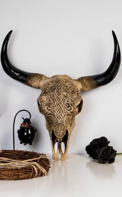 Gothic Gifts Home & Gifts Tribal Cow Skull | Wall Plaque