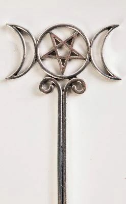 Gothic Jewellery Accessories Triple Goddess Hair Stick | Silver