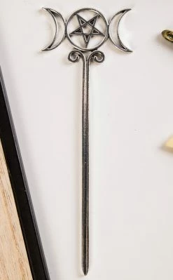 Gothic Jewellery Accessories Triple Goddess Hair Stick | Silver