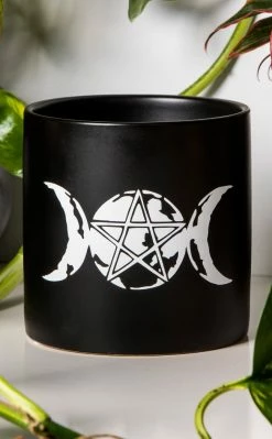 Death By Plants Triple Goddess Plant Pot | Black