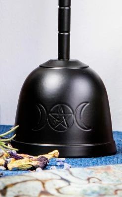 TB Witchcraft Triple Moon Altar Bell | Black