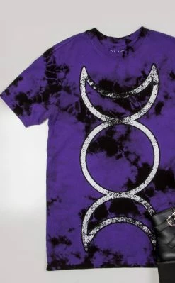 BlackCraft Clothing Triple Moon Purple Lightning Dye Tee