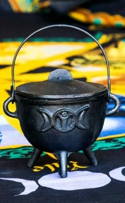 Cauldrons Triple Moon Tripod Cauldron Home Decor