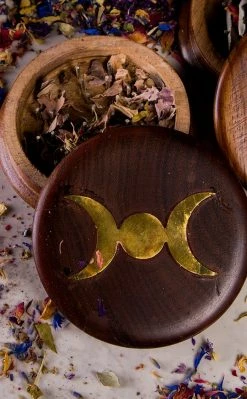 TB Home & Gifts Triple Moon Wooden Herb Grinder 13 TB Home & Gifts Triple Moon Wooden Herb Grinder