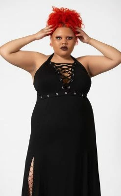Killstar Clothing Tristania Maxi Halter Dress