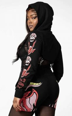 Killstar Clothing Troublemaker Cropped Hoodie 13 Killstar Clothing Troublemaker Cropped Hoodie