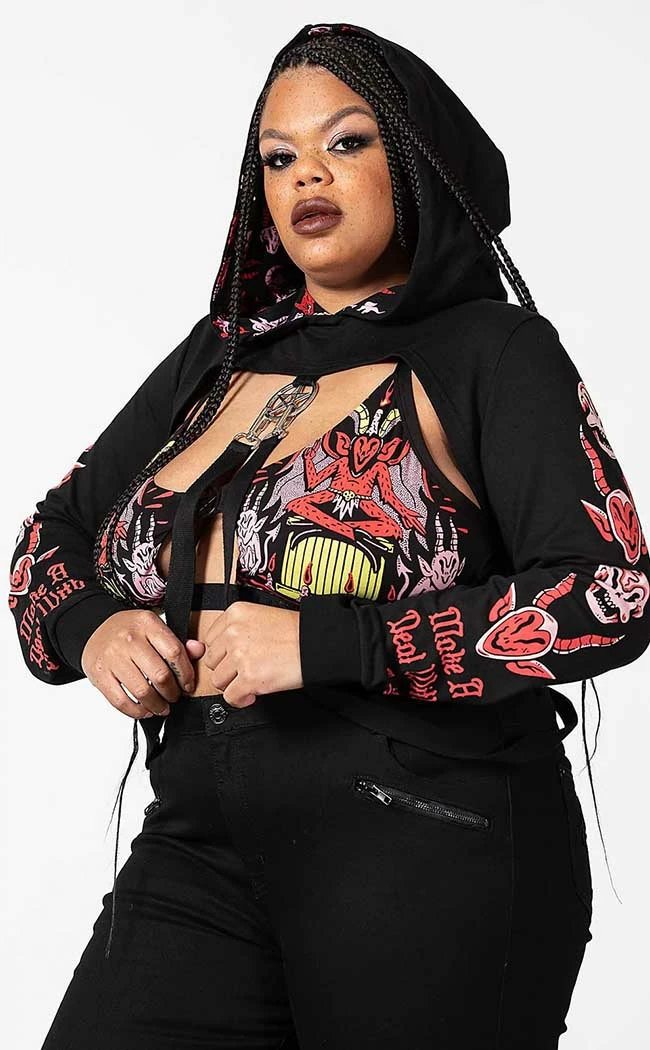 Killstar Clothing Troublemaker Cropped Hoodie 3 Killstar Clothing Troublemaker Cropped Hoodie