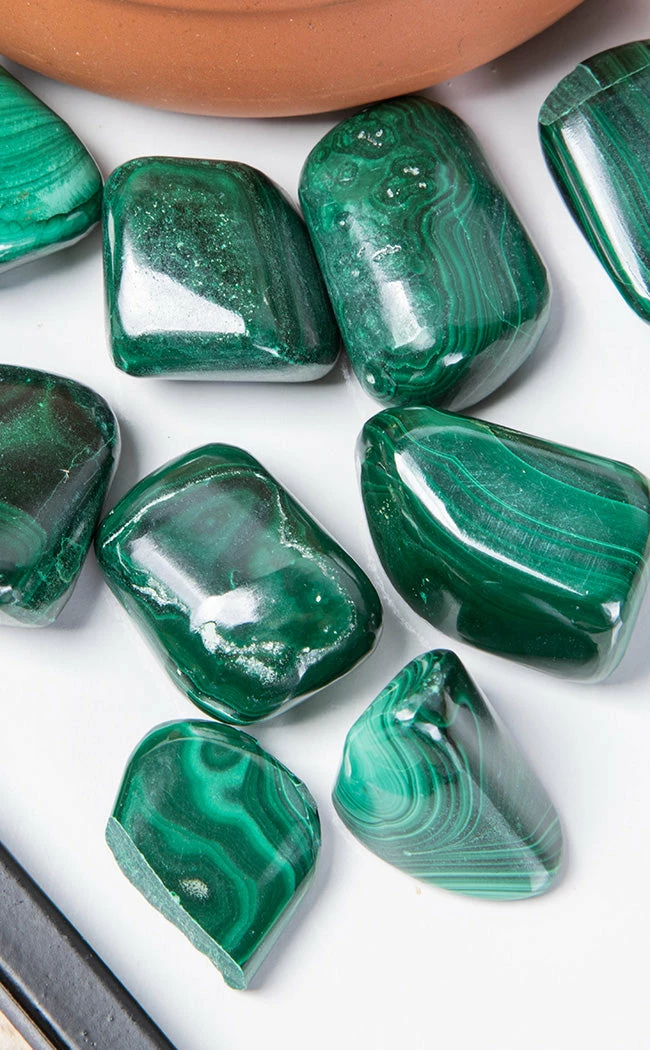 Crystals Tumbled Stones | Malachite Witchcraft 4 Crystals Tumbled Stones | Malachite Witchcraft
