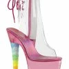 Pleaser Pole Shoes UNICORN-1018C Bubble Gum Pink Tinted Ankle Boots