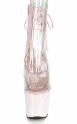 Pleaser Pole Shoes UNICORN-1018C White Opalescent Ankle Boots
