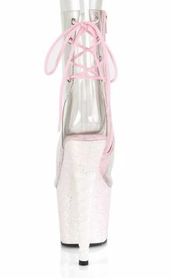 Pleaser Pole Shoes UNICORN-1018C White Opalescent Ankle Boots