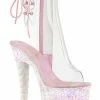 Pleaser Pole Shoes UNICORN-1018C White Opalescent Ankle Boots