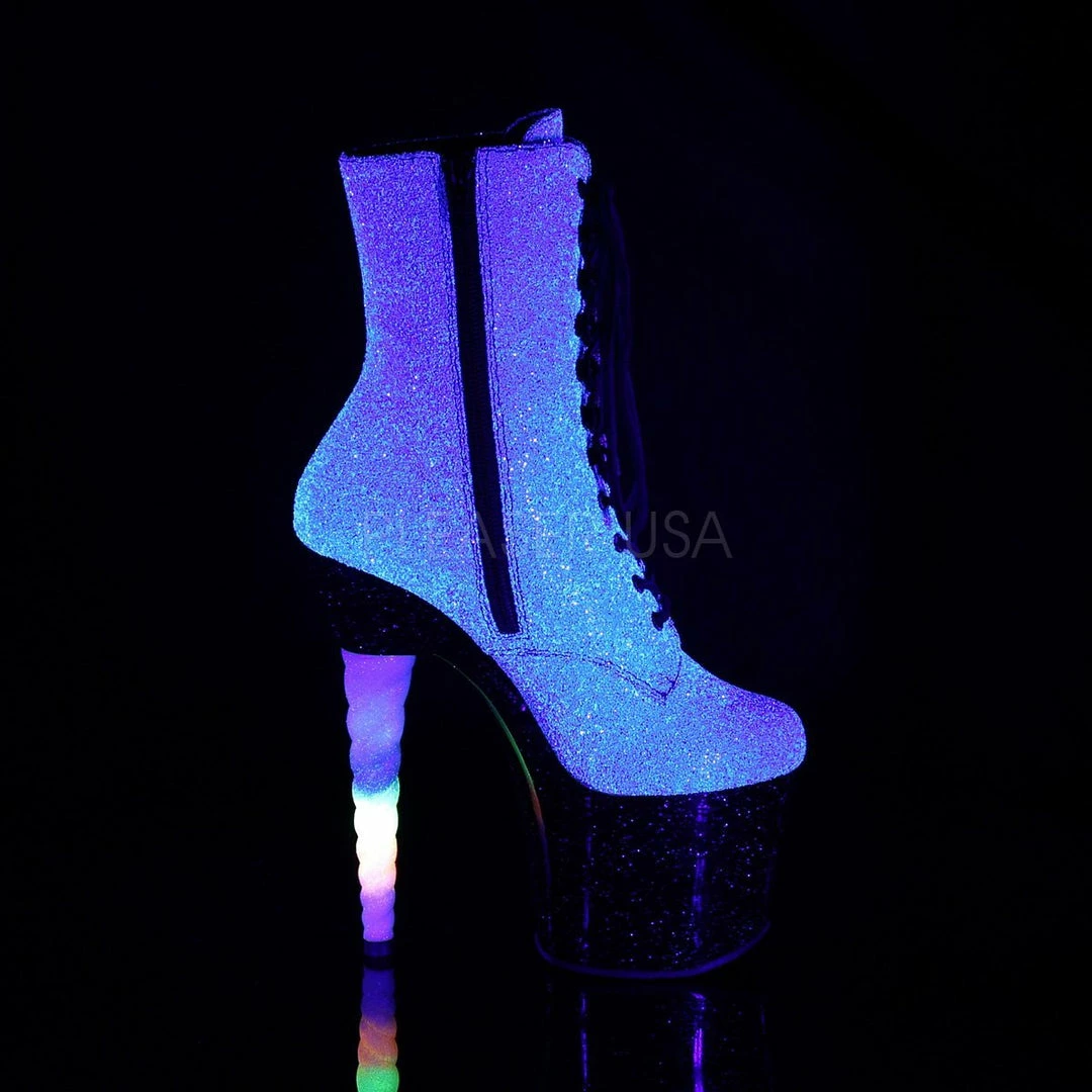 Pleaser Pole Shoes UNICORN-1020G Iridescent Glitter Ankle Boots 7 Pleaser Pole Shoes UNICORN-1020G Iridescent Glitter Ankle Boots