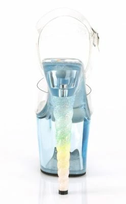 Pleaser Pole Shoes UNICORN-708T Clear Baby Blue Tinted Heels