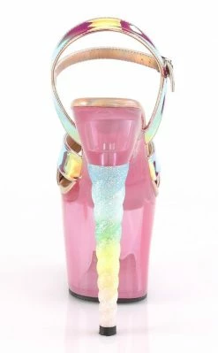 Pleaser Pole Shoes UNICORN-711T Pink Shifting TPU/ Bubblegum Pink Tinted Heels