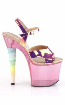 Pleaser Pole Shoes UNICORN-711T Pink Shifting TPU/ Bubblegum Pink Tinted Heels