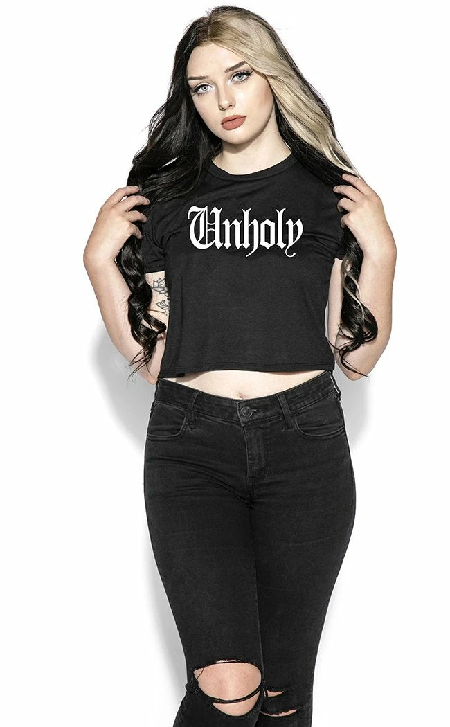 BlackCraft Unholy Flowy Crop Tee Clothing 3 BlackCraft Unholy Flowy Crop Tee Clothing