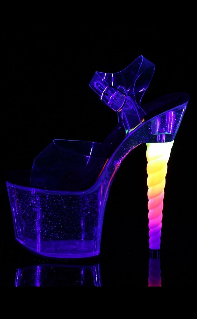 Pleaser Unicorn-708 Black/Clear Heels Pole Shoes 5 Pleaser Unicorn-708 Black/Clear Heels Pole Shoes
