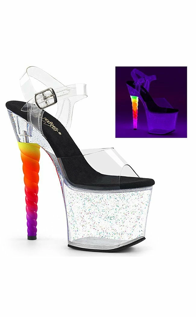 Pleaser Unicorn-708 Black/Clear Heels Pole Shoes 3 Pleaser Unicorn-708 Black/Clear Heels Pole Shoes