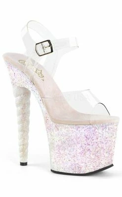Pleaser Pole Shoes Unicorn-708LG Opal Glitter Heels