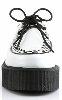 Demonia V-CREEPER-502 White Vegan Leather Creepers Shoes