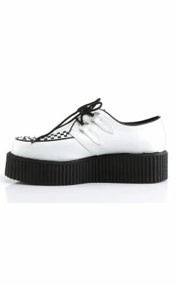 Demonia V-CREEPER-502 White Vegan Leather Creepers Shoes 9 Demonia V-CREEPER-502 White Vegan Leather Creepers Shoes