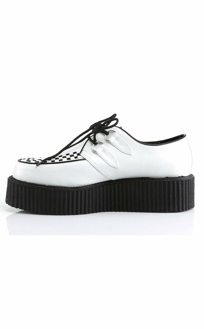 Demonia V-CREEPER-502 White Vegan Leather Creepers Shoes 5 Demonia V-CREEPER-502 White Vegan Leather Creepers Shoes