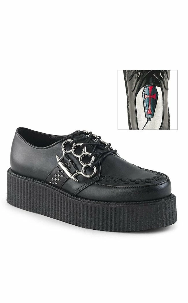 Demonia V-CREEPER-516 Black Vegan Leather Creepers Shoes 3 Demonia V-CREEPER-516 Black Vegan Leather Creepers Shoes