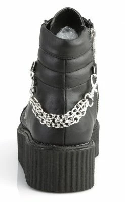 Demonia V-CREEPER-565 Black Vegan Leather Creeper Ankle Boots Shoes