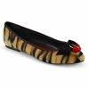 Demonia VAIL-02 Tiger Print Faux Fur Ballet Flats Shoes