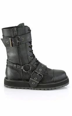 Demonia VALOR-220 Black Vegan Leather Boots Shoes