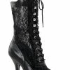 Funtasma VICTORIAN-116X Blk Pu-Lace Boots