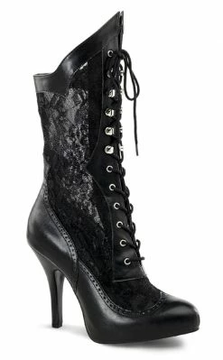 Funtasma VICTORIAN-116X Blk Pu-Lace Boots