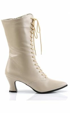 Funtasma VICTORIAN-120 Cream Pu Boots