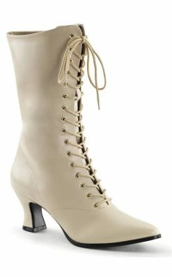 Funtasma VICTORIAN-120 Cream Pu Boots