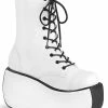 Demonia VIOLET-120 White Vegan Leather Vegan Platform Boots