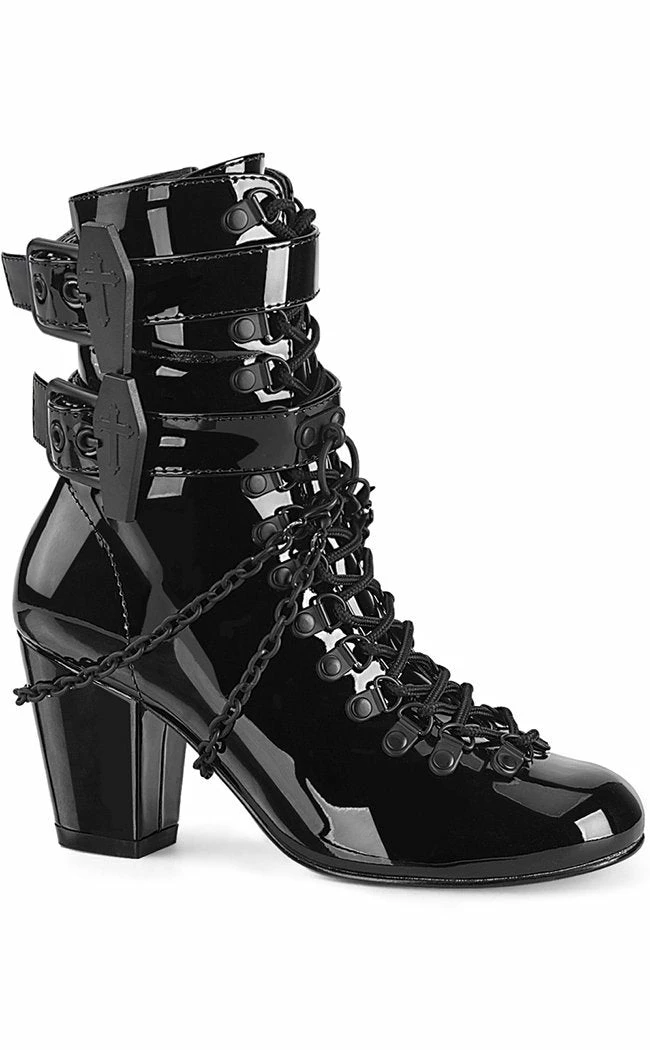 Demonia VIVIKA-128 Black Patent Ankle Boots 3 Demonia VIVIKA-128 Black Patent Ankle Boots