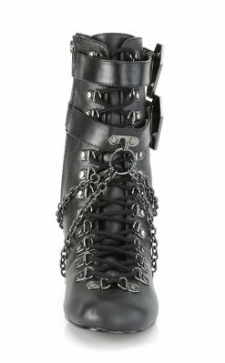 Demonia VIVIKA-128 Black Vegan Leather Ankle Boots