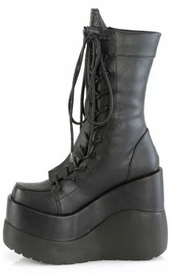 Demonia VOID-118 Black Vegan Leather Platform Boots Shoes
