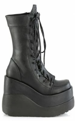 Demonia VOID-118 Black Vegan Leather Platform Boots Shoes