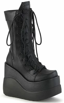 Demonia VOID-118 Black Vegan Leather Platform Boots Shoes