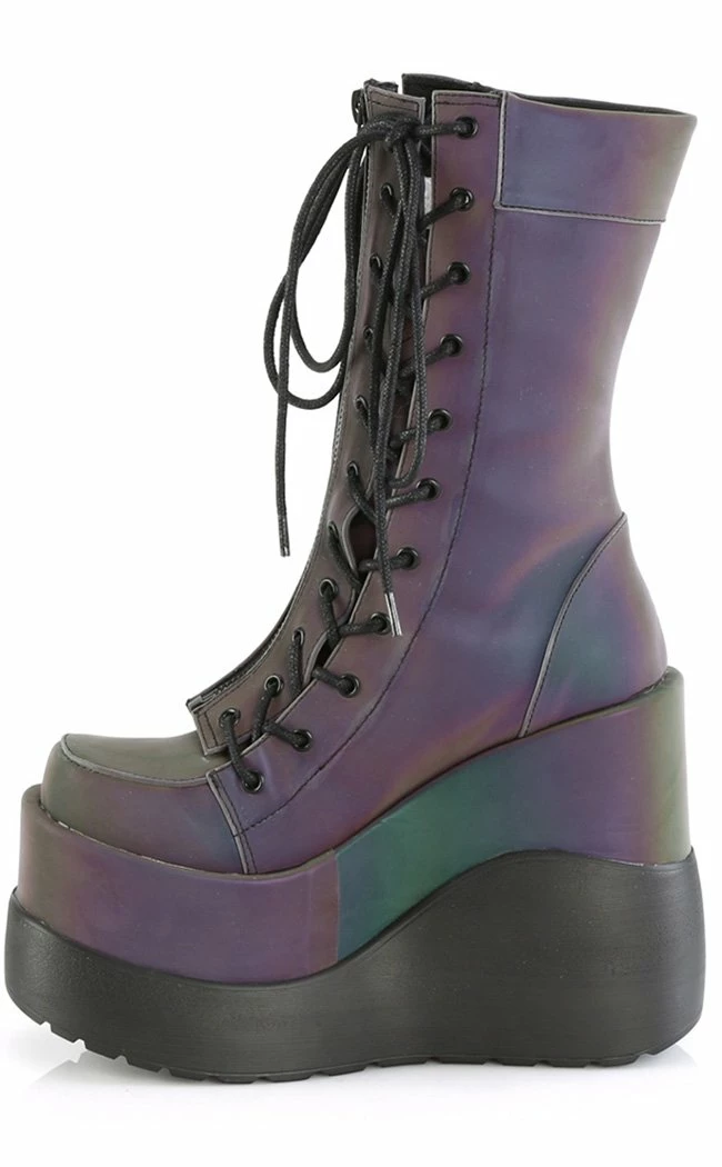 Demonia VOID-118 Green Reflective Platform Boots 5 Demonia VOID-118 Green Reflective Platform Boots