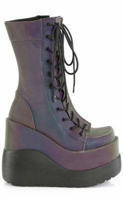 Demonia VOID-118 Green Reflective Platform Boots 11 Demonia VOID-118 Green Reflective Platform Boots